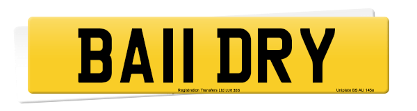 Registration number BA11 DRY